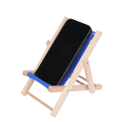Foldable Wooden Cell Phone Stand, Phone Holder for Desk - color: Navy Blue