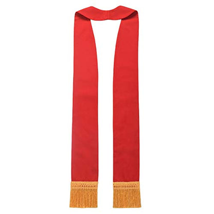 BLESSUME Church Clergy Pastor Cross Embroidered Stole - color: Red 1