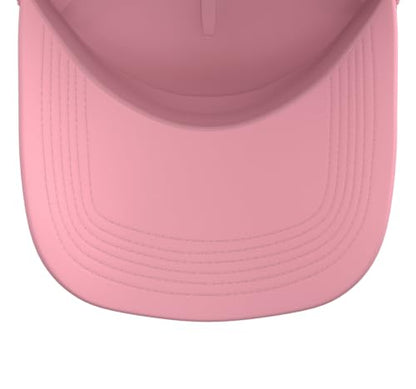Half Hood Half Holy Tshirt Christian Jesus Ghetto God Funny Trucker Hat with Adjustable Mesh Back - color: Pink