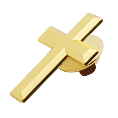24/50/100 Pcs Mini Small Gold Cross Lapel Pins (1 in) For Men Women Religious - color: 100-Pack
