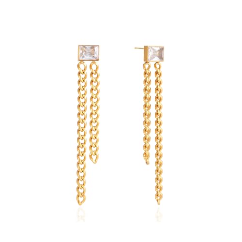 Gold Dangle Earrings for Women，Tassel Hoop Earrings with Charms - color: G