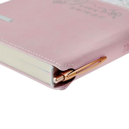 Christian Art Gifts Classic Journal w/Pen Holder & Elastic Closure, Done in Love - 1 Corinthians 16:14 Bible Verse, Inspirational Scripture Notebook ... Marker, 336 Lined Pages, Floral Dusty Lilac