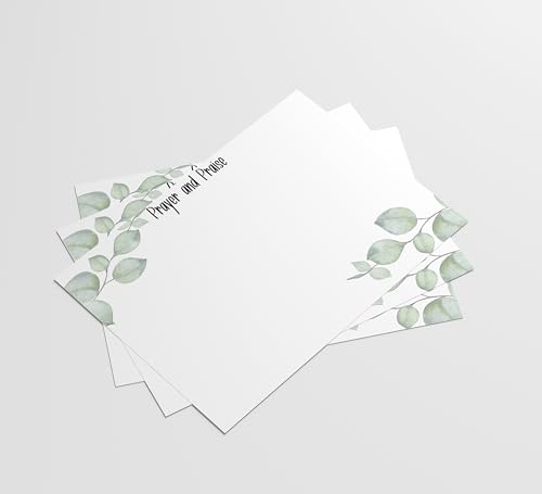 Red Door Inspirations Prayer Request and Praise Cards 3x4 inch - Pack of 50 - Made in the USA! (Eucalyptus Prayer and Praise Cards)