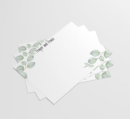 Red Door Inspirations Prayer Request and Praise Cards 3x4 inch - Pack of 50 - Made in the USA! (Eucalyptus Prayer and Praise Cards)