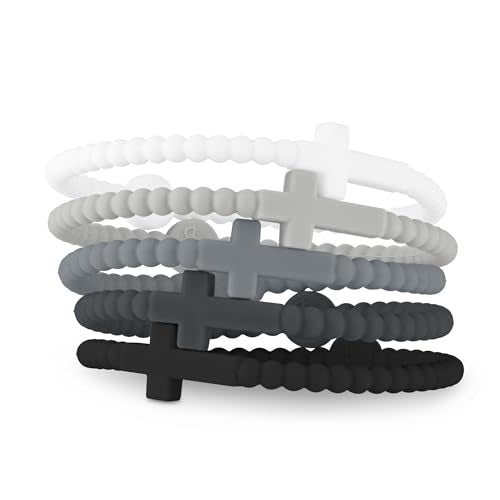 Ryan & Rose Jesus Bracelets - Cross Silicone Bracelet - color: Alloy, size: Small