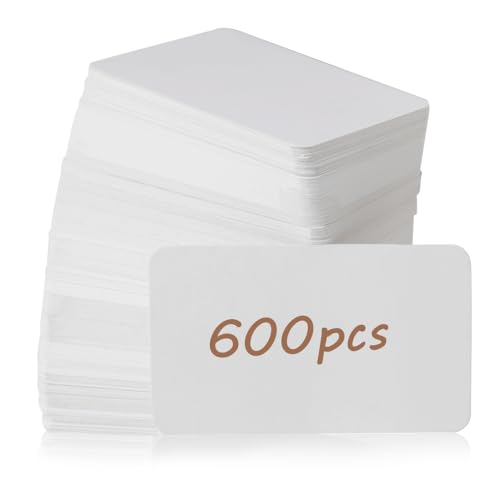 Primbeeks 600pcs White Blank Business Cards, 3.5x 2.2 inch Premium Small Blank White Cardstock Note business kraft paper cards - color: White, size: 600