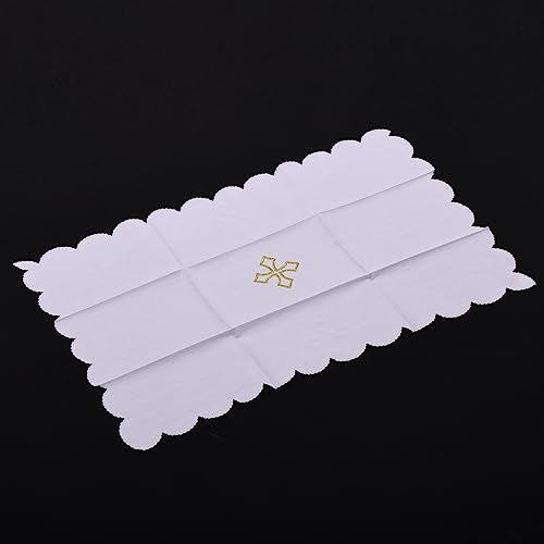 BLESSUME Church Mass Altar Cloth Purificator Cloth Cross Embroidery (White 4) - color: White 4