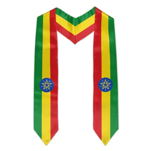 Graduation Flag Stole Sash Scarf Day Gifts - color: Ethiopia Flag