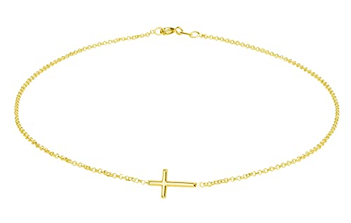 Cherished Moments Godchild Cross Necklaces, .925 Silver or 14K Gold-Plated - color: Horizontal Cross-GOLD