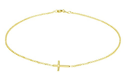 Cherished Moments Godchild Cross Necklaces, .925 Silver or 14K Gold-Plated - color: Horizontal Cross-GOLD