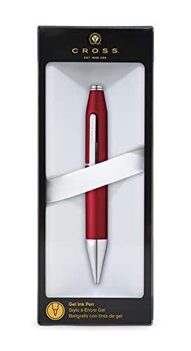 Cross X Refillable Gel Ink Rollerball Pen, Chrome Appointments, Includes Branded Retail Packaging - Crimson Red - color: Crimson Red