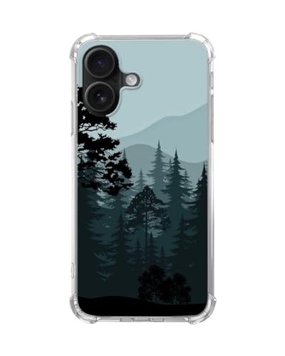 Forest and Nature Phone Case for iPhone 17, Trees Mountain Cover, Cool TPU Phone Case Cover - color: Forest Nature