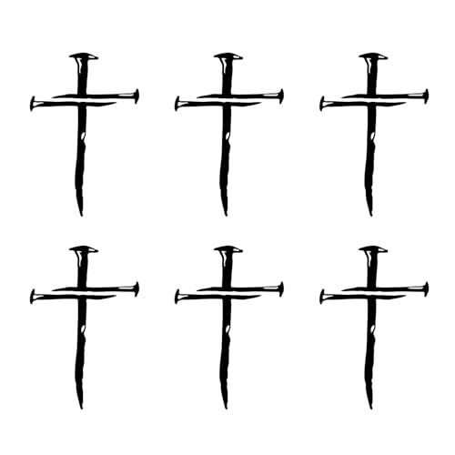 6 Pcs Cross Decals for Cars, Christian Stickers, Waterproof Vinyl, Removable No-Residue Adhesive for Windows, Trucks, Motorcycle Helmets, Laptops, Weatherproof Faith Vehicle Accessories Gift
