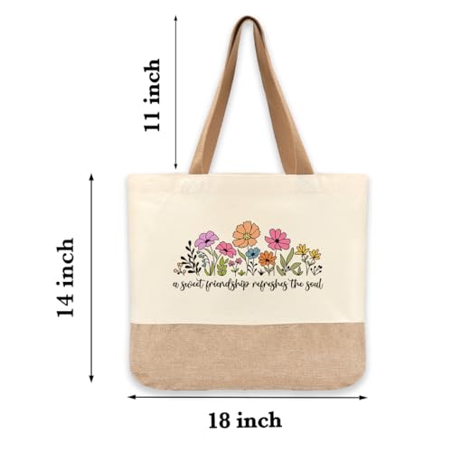 Tote Bag, Gifts for Women Friends Girlfriend Coworker Wife Mom Reusable Tote Bags Birthday Thank You Gift - color: A Sweet Friendship