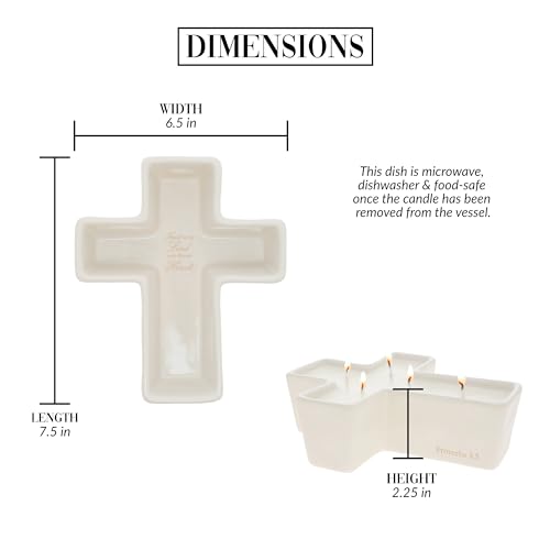 Pavilion Gift Company - Trust in The Lord with All Your Heart - Proverbs 3:5-12oz 100% Soy Wax Candle 5 Wick Candle - Cross Surprise Message Wax Reveal - Jasmine Scented Religious Gift Home Decor