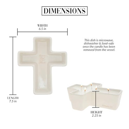 Pavilion Gift Company - Trust in The Lord with All Your Heart - Proverbs 3:5-12oz 100% Soy Wax Candle 5 Wick Candle - Cross Surprise Message Wax Reveal - Jasmine Scented Religious Gift Home Decor
