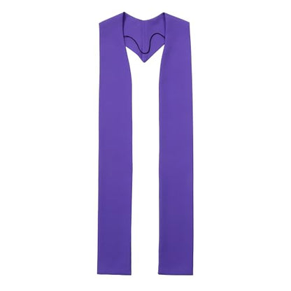Unisex Overlay Plain Clergy Stole for 94" - color: Purple