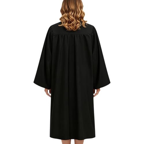 Populus 6-Pack Unisex Adult Matte Choir Robes for Church, Graduation Gowns - color: Black, size: Size 51