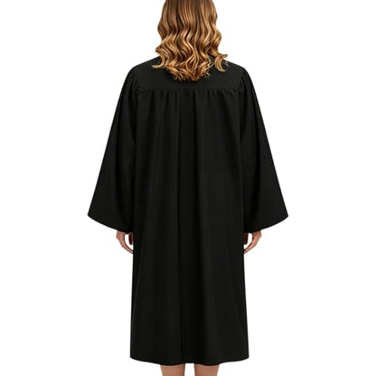 Populus 6-Pack Unisex Adult Matte Choir Robes for Church, Graduation Gowns - color: Black, size: Size 51