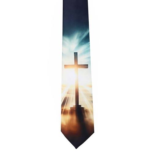 ASVP Shop Easter Mens Ties Jesus Resurrection Cross Necktie Tie Religious Neckties Christianity - style: Light of Faith