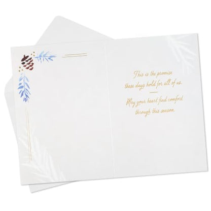 Hallmark Holiday Sympathy Card (May Your Heart Find Comfort) - size: 5 inches x 7.2 inches, style: May Your Heart Find Comfort