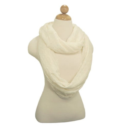 TrendsBlue Premium Solid Color Knit Infinity Circle Scarf - color: Ivory