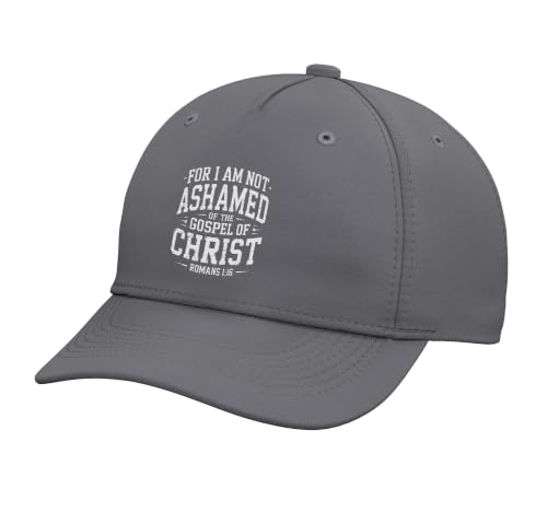 Not Ashamed Gospel Bible Verse God Jesus Christian Adjustable Baseball Hat - color: Slate Grey