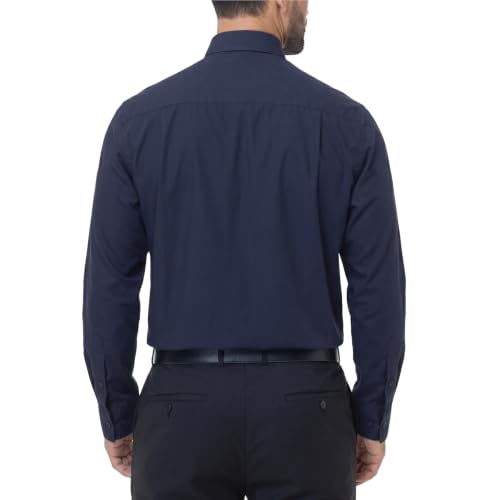 Men's Long Sleeve Clergy Shirt Tab Collar - color: Navy Blue, size: XX-Large