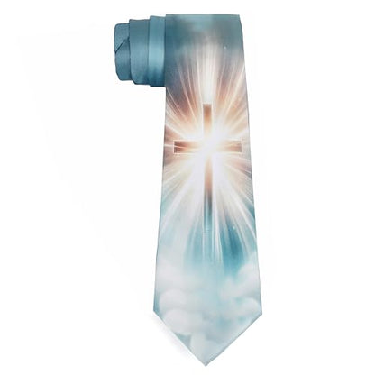 ASVP Shop Easter Mens Ties Jesus Resurrection Cross Necktie Tie Religious Neckties Christianity - style: Heavenly Light