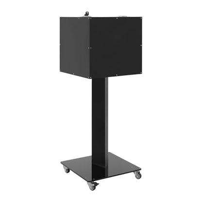 Suggestion Box with Lock and Key Donation Box with Stand and Wheel Acrylic Ballot Box Standing Offering Box for Church, Office, Voting (Black, Bar Hole) - color: Black, size: Bar Hole