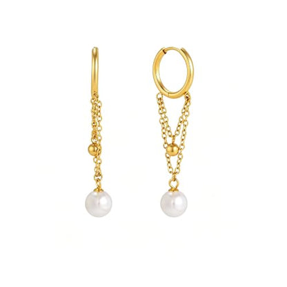Gold Dangle Earrings for Women，Tassel Hoop Earrings with Charms - color: H
