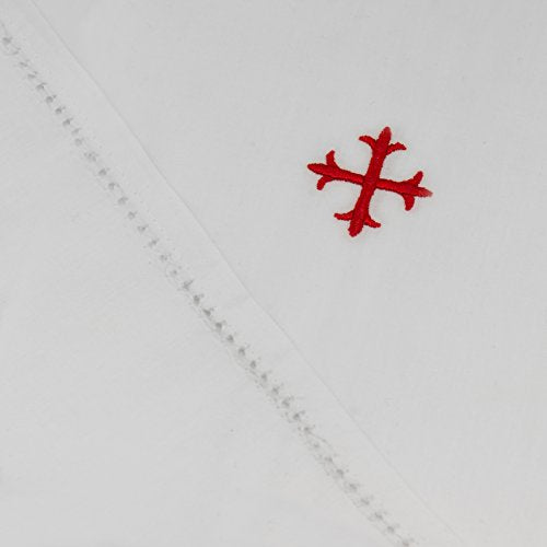 mds Linen Weave Cotton Red Greek Cross Purificators (3 Pack)