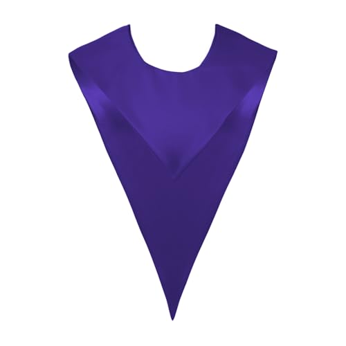 Premium Choir V Stole - Solid Color - Satin - Unisex - color: Purple