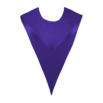 Premium Choir V Stole - Solid Color - Satin - Unisex - color: Purple