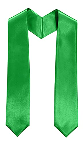 Plain Graduation Stole Sash 60 Inch Unisex Adults Solid - color: Emeral Green Stole