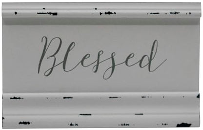 Blessed - Rustic Faith Wooden Crown Molding Sign 5" X 8" - color: Blessed