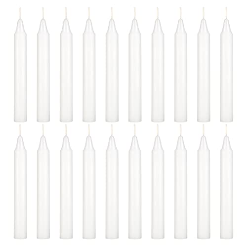 Mega Candles Unscented Mini Taper Chime Spell Candles 20 Count 4" x 1/2" - color: White, size: 20 Pieces