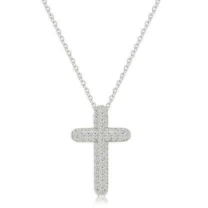 Baptism Cross Necklace for Women,First Communion Cross Necklaces Jewelry Gifts for Women - color: Crystal Bubble-S