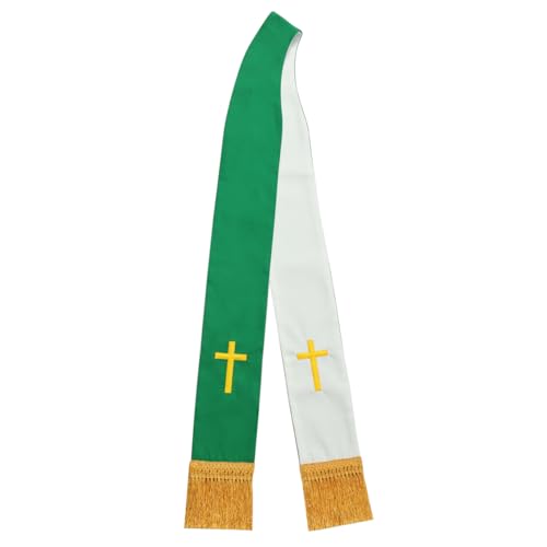 BLESSUME Church Clergy Pastor Reversible Stole - color: Green and White 1