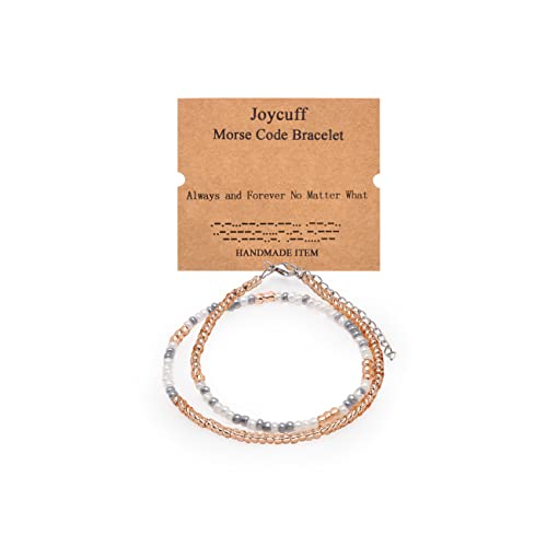 Inspirational Morse Code Bracelets for Women Funny Jewelry Birthday Gifts - color: Always and forever no matter what