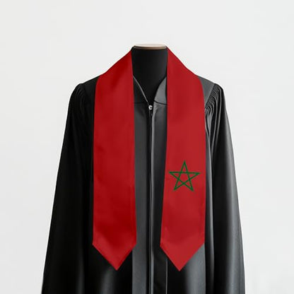 Graduation Satin Sash Scarf 72" Stole - color: Morocco Flag