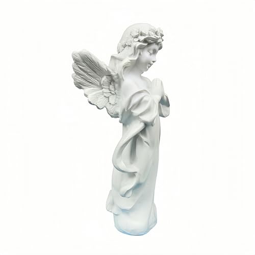 Resin Praying Angel Girl Figurine,Elegant Angel Statue Sculpture,Religious Memorial Collectible Decor for Home Bedroom Living Room Office Desk,Inspirational Gift for Women Friends Family