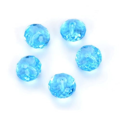 24pcs Adabele Austrian 6mm Faceted Rondelle Crystal Beads Aquamarine Blue - color: Aquamarine blue, size: 4mm x 6mm - 24pcs