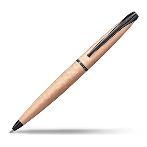 Cross ATX Brushed Rose Gold Ballpoint Pen, Medium Point, Black Ink - color: Sandblasted Rose Gold