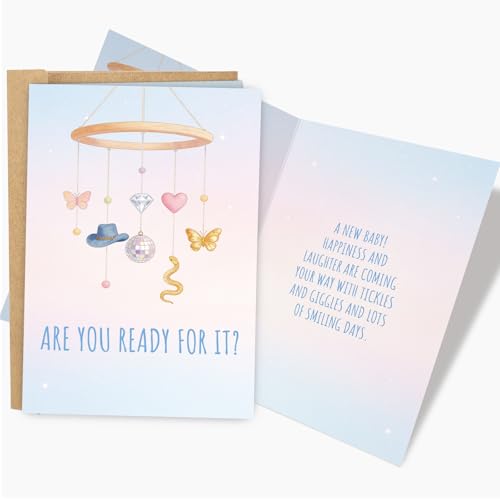 Baby Shower Card for New Parents, New Baby Congratulations Card for New Dad Mom, Pregnancy Congrats Cards Gift, Are You Ready For It - color: Baby Shower