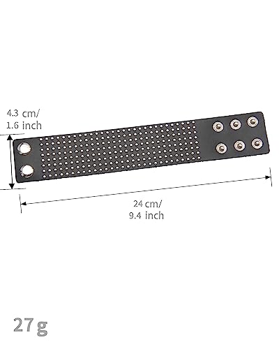 Jeilwiy Punk Rock Gothic Black Rivet Leather Spiked Necklace Collar Neckband Leather Choker Necklace for Women Mom Gifts Adjustable - color: Black Wrist Cuffs