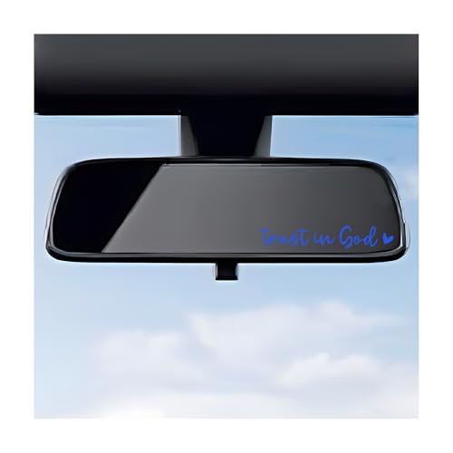 DXNQ 4PCS Trust in God Rearview Mirror Decals, Automotive Vinyl Rear View Mirror Decorative Stickers, Waterproof Trust in God Stickers for Car Truck Laptop, Car Accessories (Blue) - color: Blue, size: 4PCS