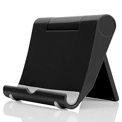 Cell Phone Stand for Desk Foldable Cell Phone Holder Desk Tablet Holder Mobile Phone Dock, Multi-Angle Universal Adjustable Tablet Dock (Black) - color: Black