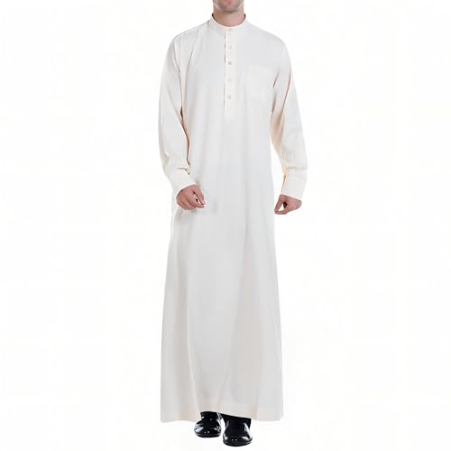 Men's Kaftan - Muslim Robe Thobe Caftan - color: Beige, size: 3X-Large