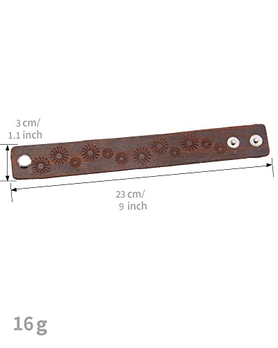 GelConnie Leather Cuff Bracelet Punk Braided Bracelets Rock Leather Wristbands Faux Mens Leather Bracelet Gothic Viking Bangle Adjustable Wrap Bracelet for Women,Men - color: Brown Leather Bracelet